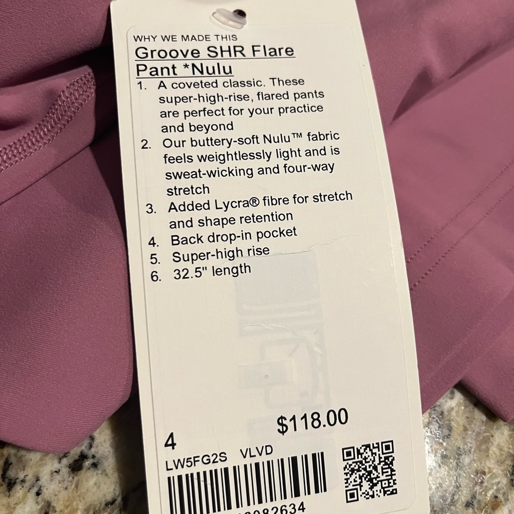 💗GET 20% OFF💗 NWT Lululemon Groove SHR Flared Pant *Nulu - Velvet Dust - Picture 3 of 11